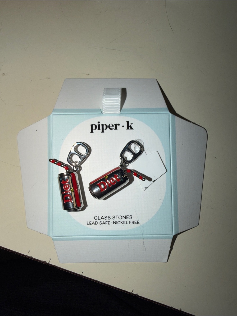 Piper Red Diet Can earrings